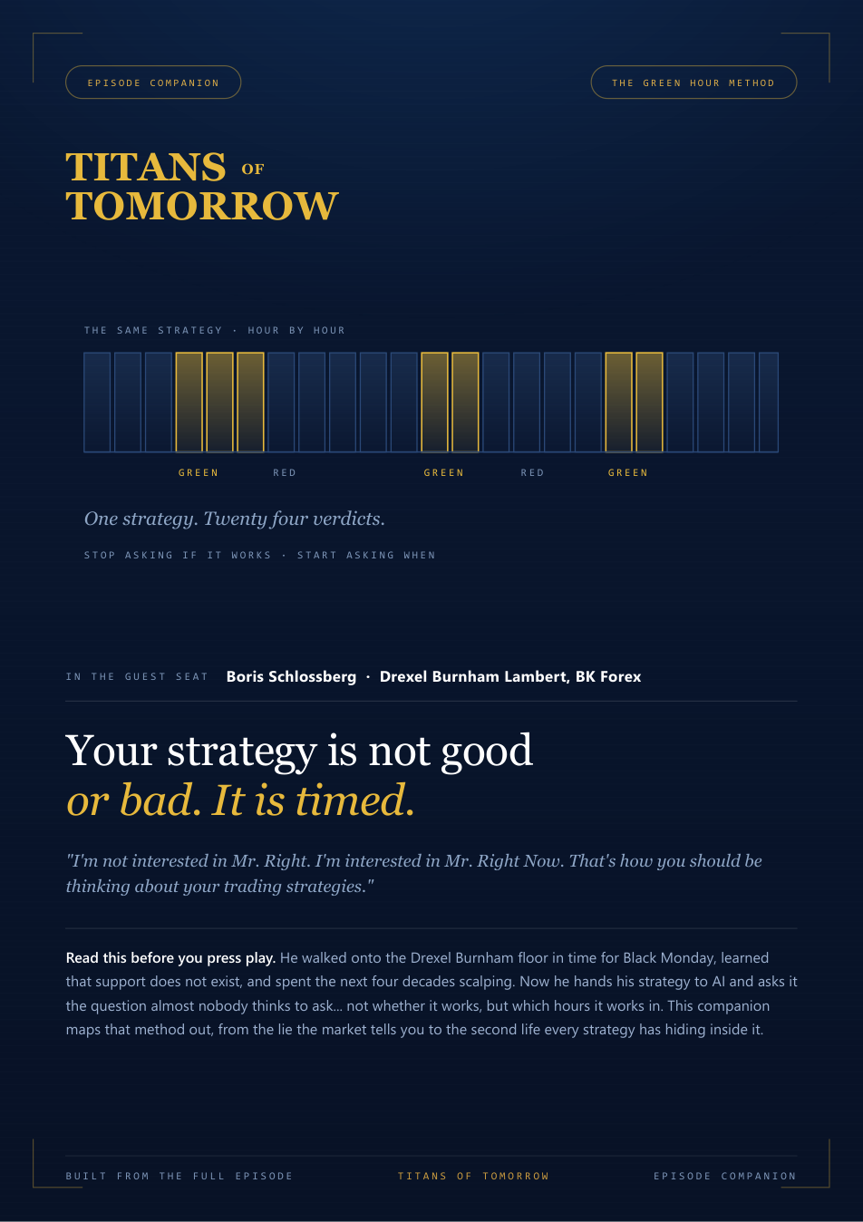 The Green Hour Method, the Boris Schlossberg Titans of Tomorrow episode companion