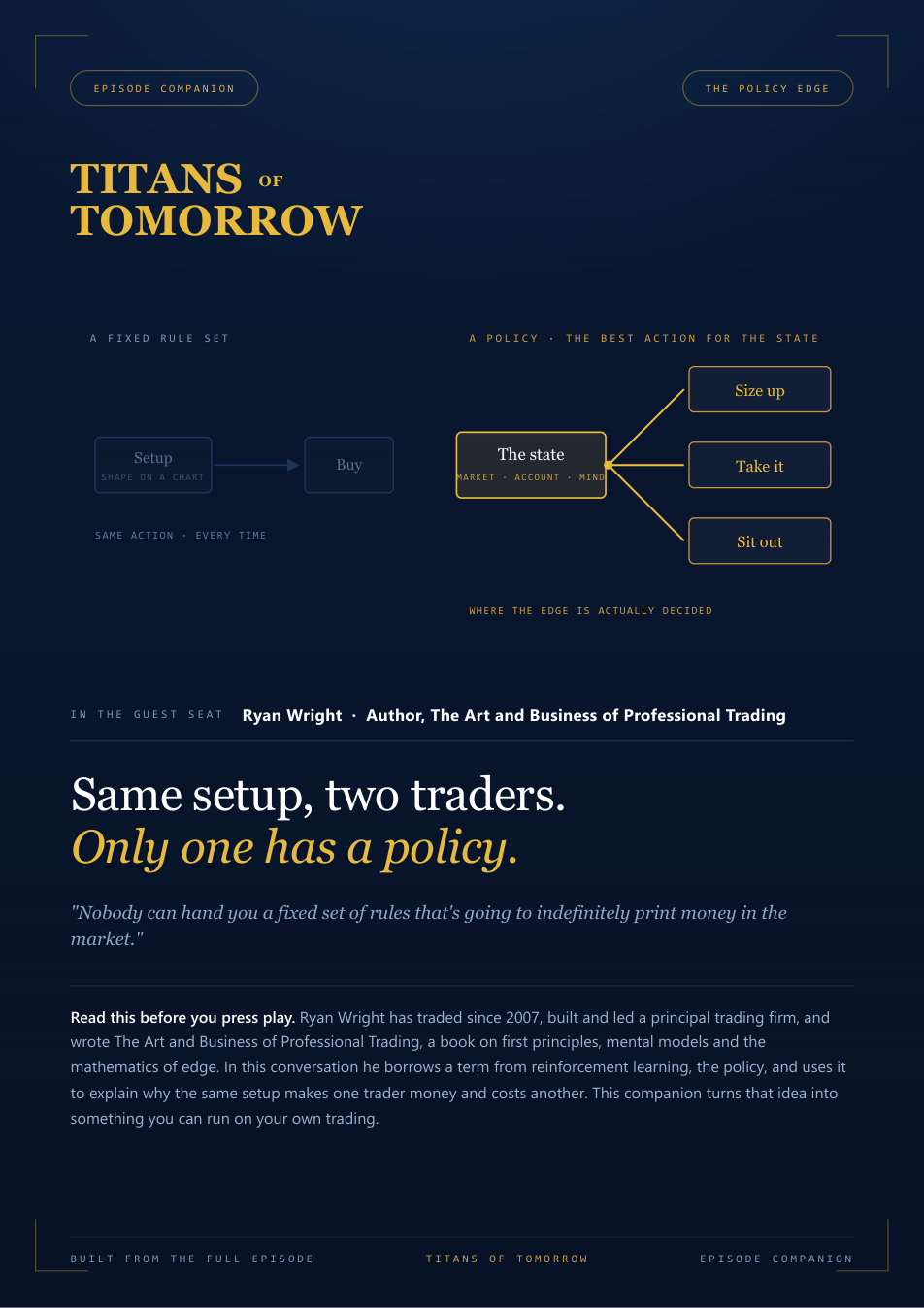 The Policy Edge, the Ryan Wright Titans of Tomorrow episode companion